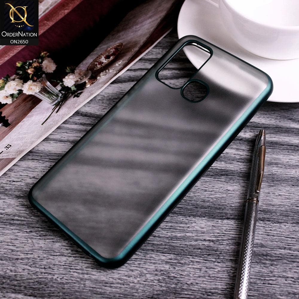 Vivo Y30 Cover - Green - Matte Colors Look Semi Transparent Soft Case