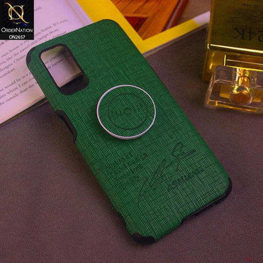 Oppo A52 Cover - Green - New Stylish Febric Texture Case with Holder