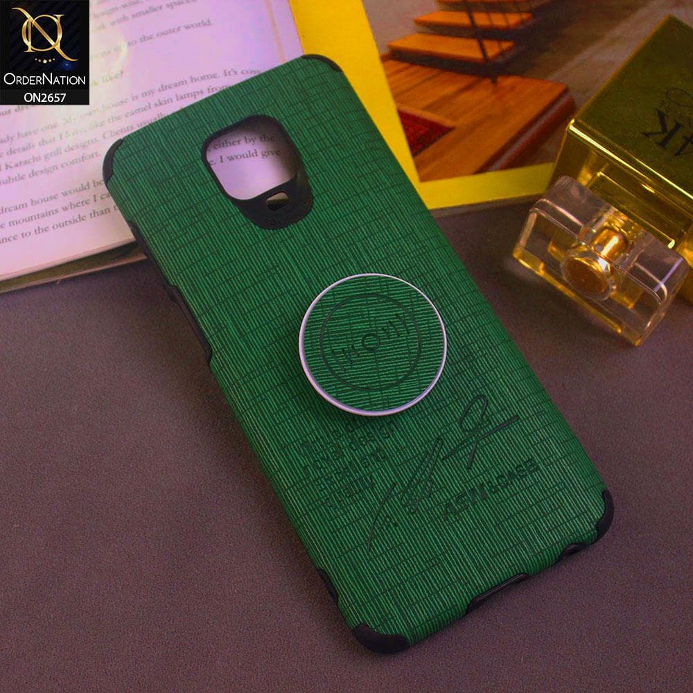 Xiaomi Poco M2 Pro Cover - Green - New Stylish Fabric Texture Case with Holder
