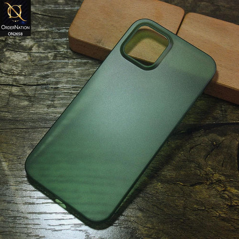 iPhone 12 Pro Max Cover - Green - Ultra Thin Colored Semi-Transparent Paper Shell Case