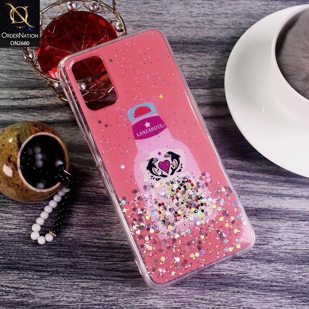 Oppo A92 - Dark Pink - Glamorous Look Glitter Shine Tpu Case - Glitter Does Not Move