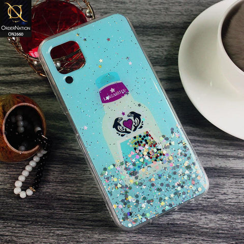 Huawei Nova 6 SE - Cyan - Glamorous Look Glitter Shine Tpu Case - Glitter Does Not Move