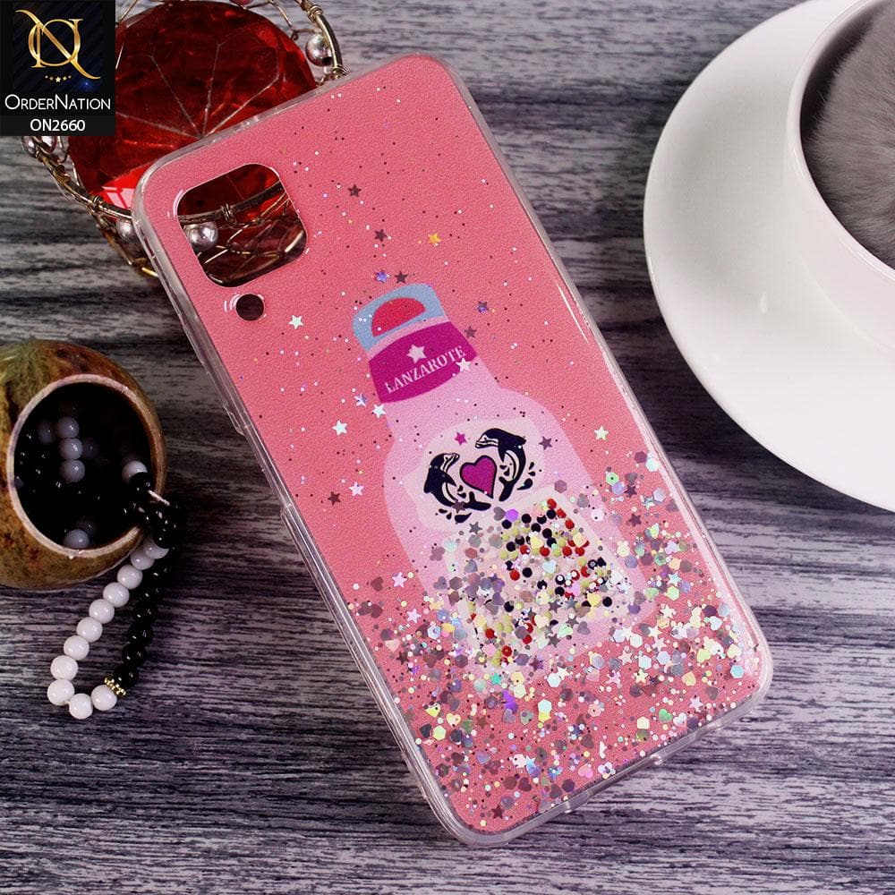 Huawei P40 lite - Dark Pink - Glamorous Look Glitter Shine Tpu Case - Glitter Does Not Move