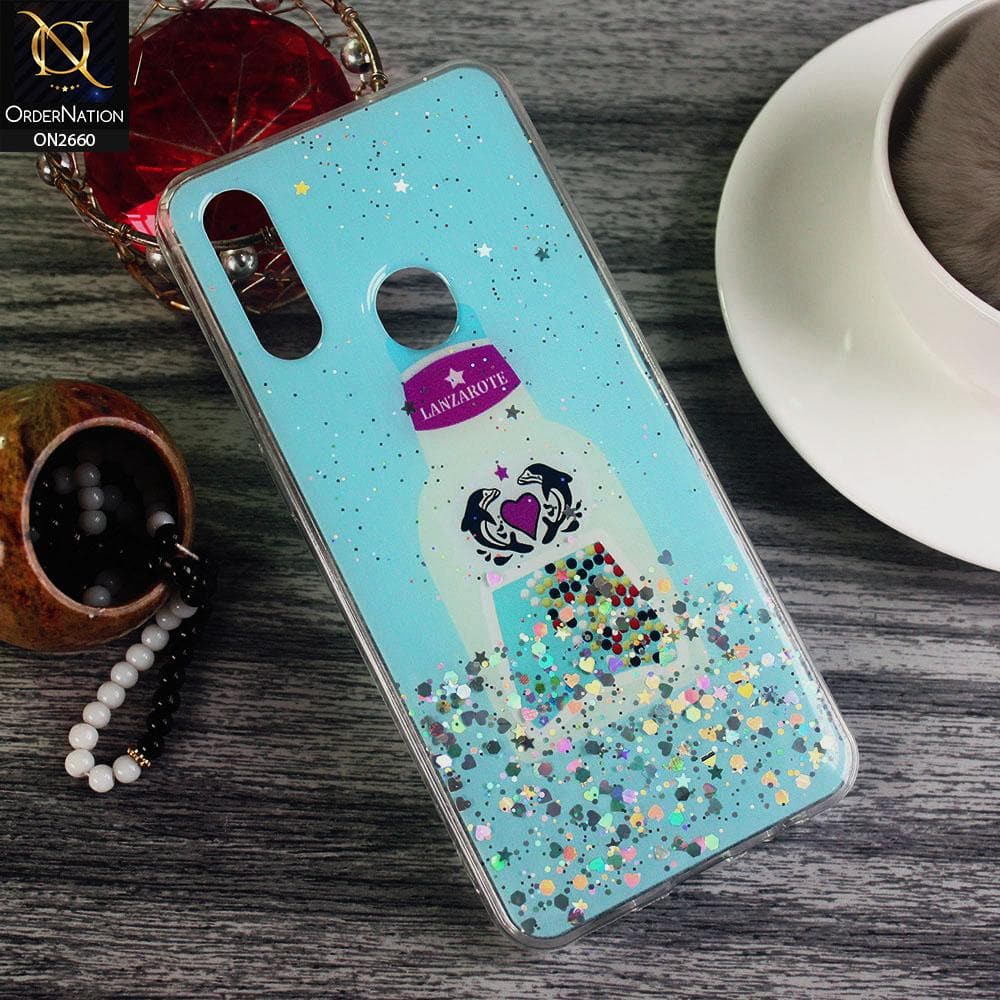 Oppo A31 - Cyan - Glamorous Look Glitter Shine Tpu Case - Glitter Does Not Move