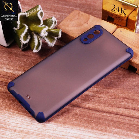 Samsung Galaxy A02 Cover - Blue - New Semi Transparent Matte Anti-Drop Camera Protection Case