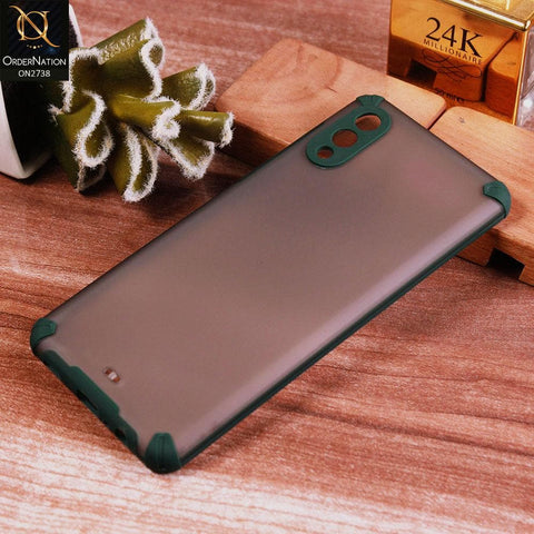 Samsung Galaxy A02 Cover - Green - New Semi Transparent Matte Anti-Drop Camera Protection Case