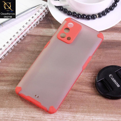 Oppo A95 4G Cover - Red - New Semi Transparent Matte Anti-Drop Camera Protection Case