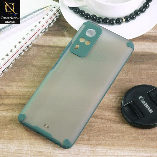 Vivo Y31 Cover - Green - New Semi Transparent Matte Anti-Drop Camera Protection Case