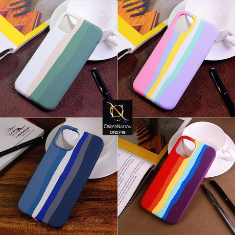 iPhone 12 Pro Max Cover - Multi - Rainbow Series Liquid Soft Silicon Case