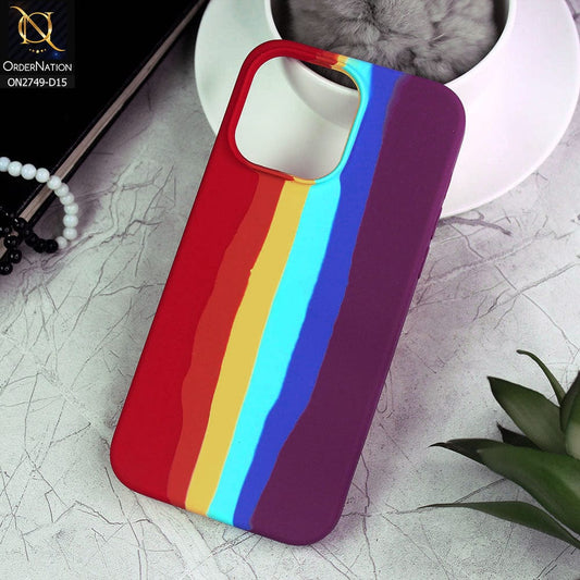 iPhone 14 Pro Max Cover - Design 15 - Rainbow Series Liquid Soft Silicon Case