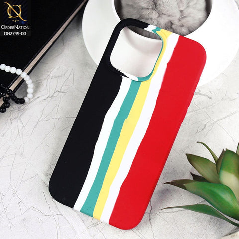 iPhone 14 Pro Max Cover - Design 3 - Rainbow Series Liquid Soft Silicon Case