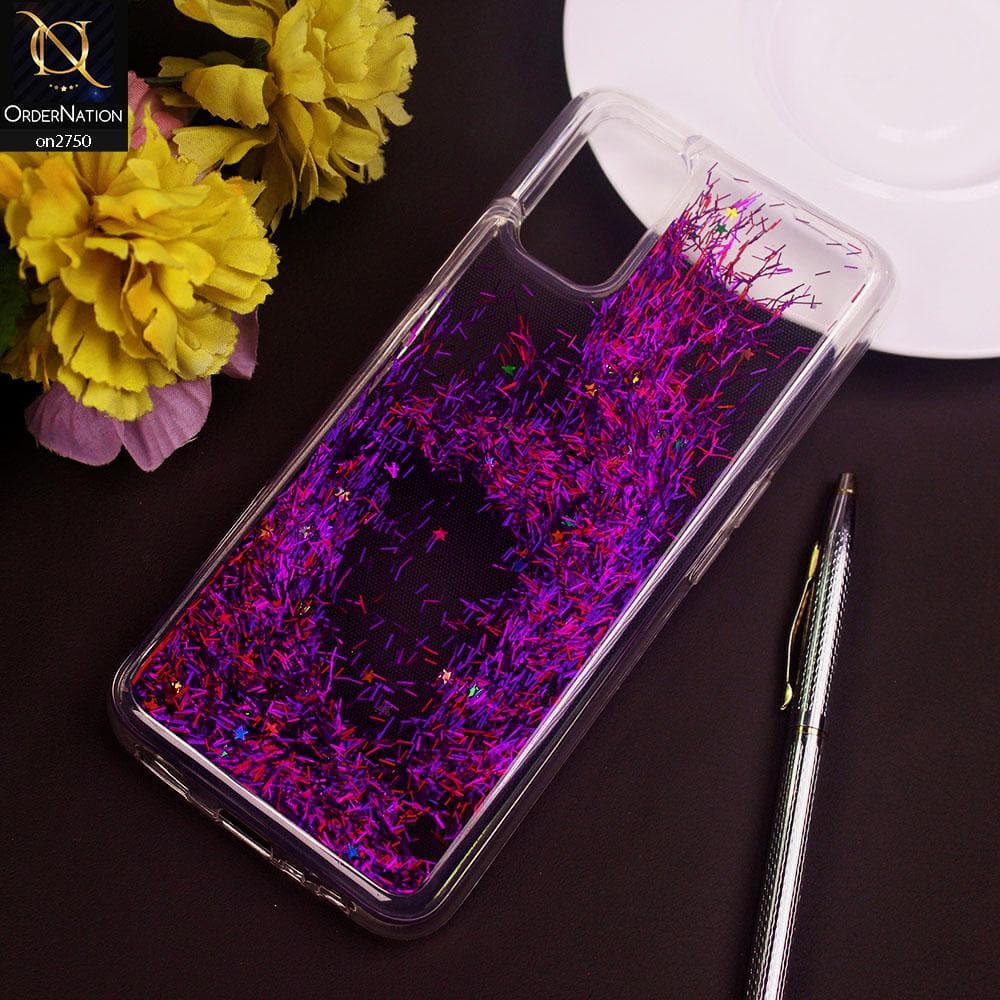 Oppo A52 Cover - Purple - New Fashion Girlish Loopan Liquid Star Soft Case