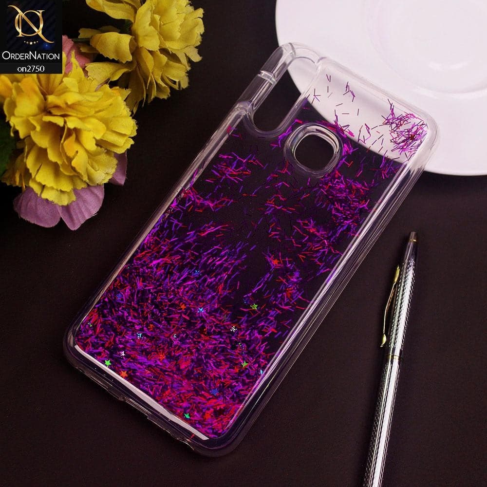 Vivo Y17 Cover - Purple - New Fashion Girlish Loopan Liquid Star Soft Case