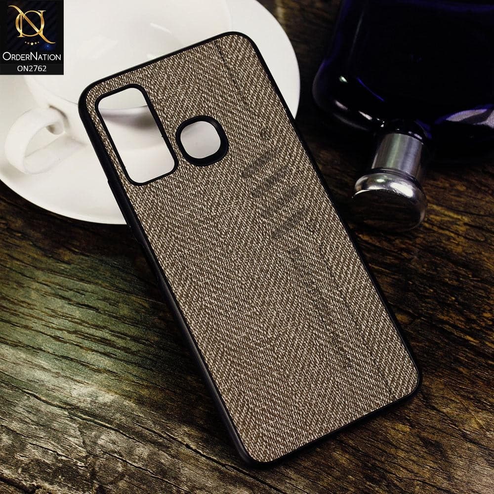 Tecno Camon 15 Cover - Gray - Soft New Fresh Look Jeans Texture Case