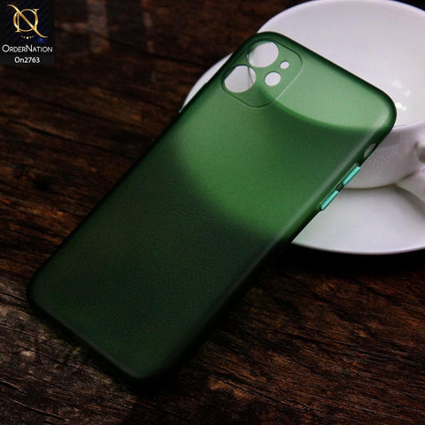 iPhone 11 - Green - New Colored Semi-Transparent Ultra Thin Paper Shell Case