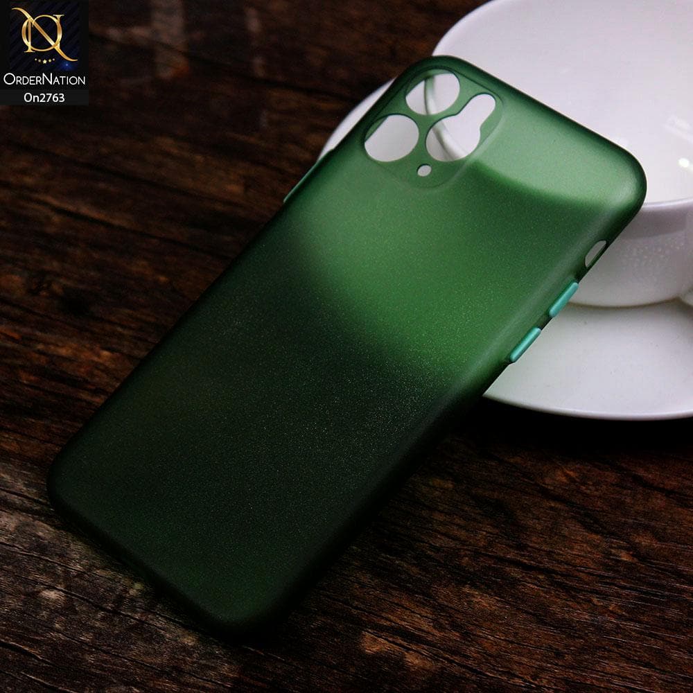 iPhone 11 Pro - Green - New Colored Semi-Transparent Ultra Thin Paper Shell Case