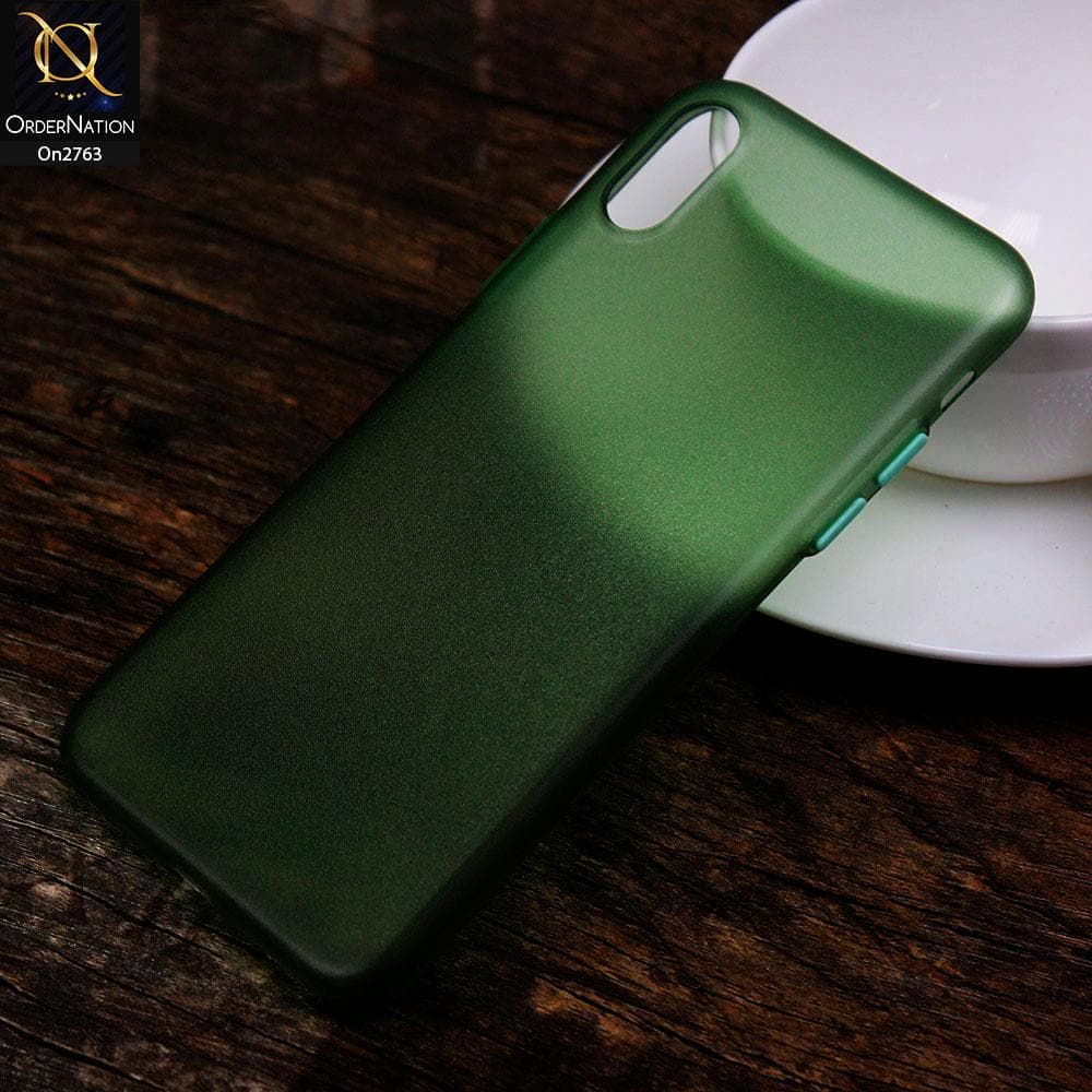 iPhone XS / X - Green - New Colored Semi-Transparent Ultra Thin Paper Shell Case