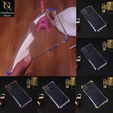 Oppo A53s - Black - Soft Anti Shock Colorfull Corner Back Clear Case