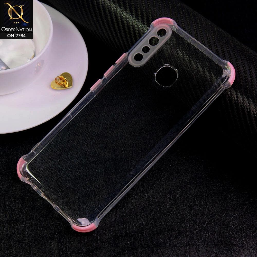 Infinix Hot 8 Cover - Light Pink - Soft Anti Shock Colorful Corner Back Clear Case