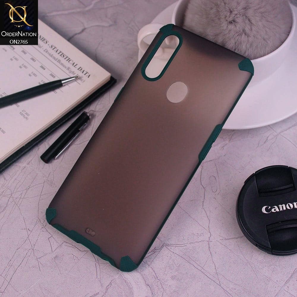 Oppo A31 Cover - Green - New Semi Transparent Matte Anti-Drop Camera Protection Case