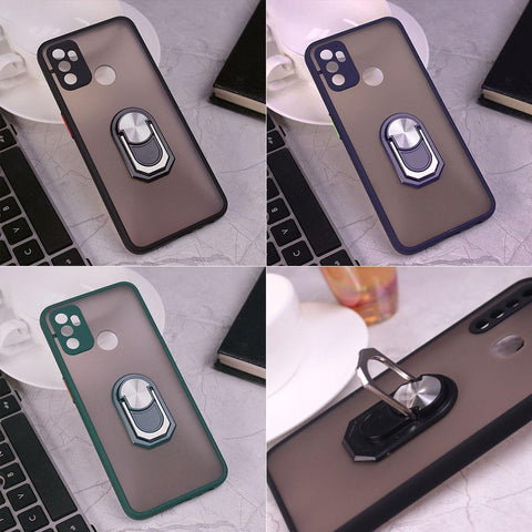 iPhone XS Max Cover - Green - Semi Tranparent Matte Hard PC Camera Protection Kick Stand Ring Holder Protective Case