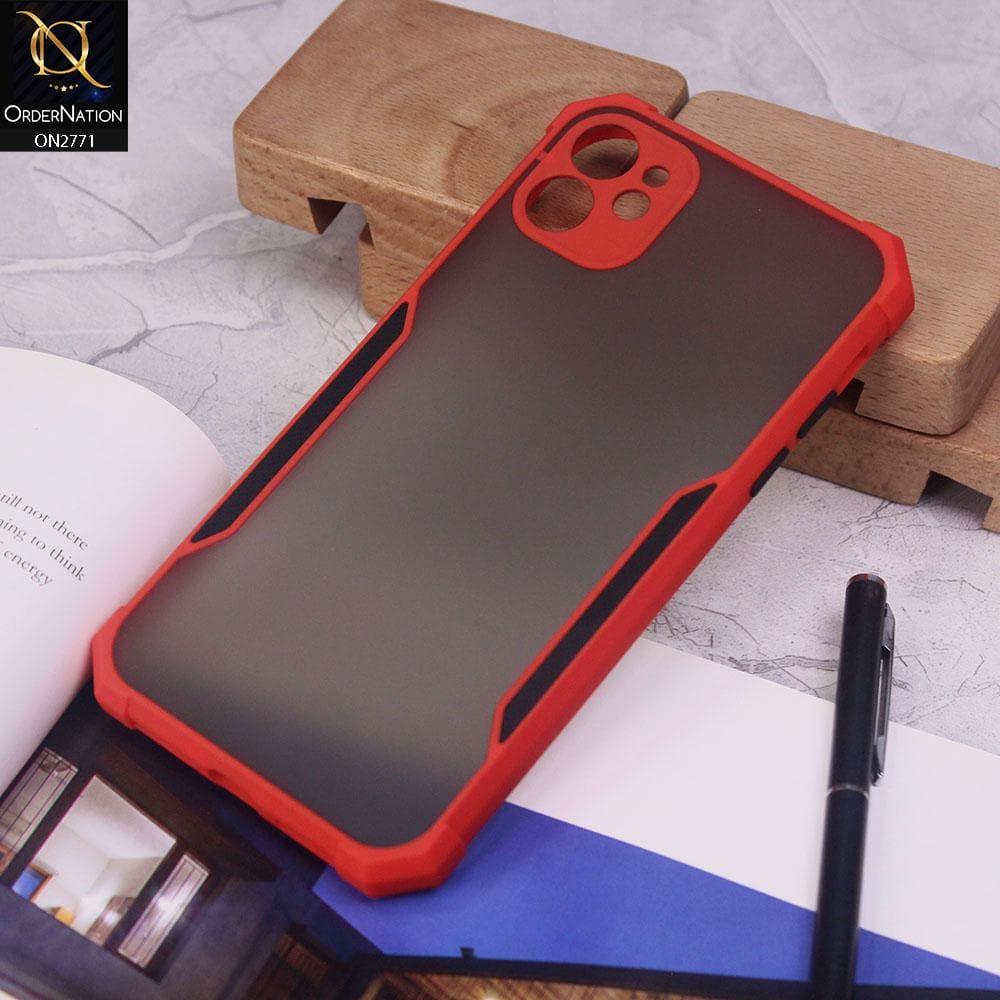 iPhone 11 Cover - Red - New Stylish Anti-Drop Grip Matte Semi Transparent With Camera Protection Case