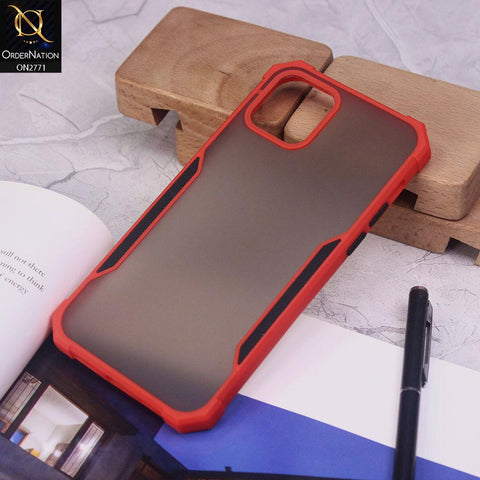 iPhone 12 Cover - Red - New Stylish Anti-Drop Grip Matte Semi Transparent With Camera Protection Case