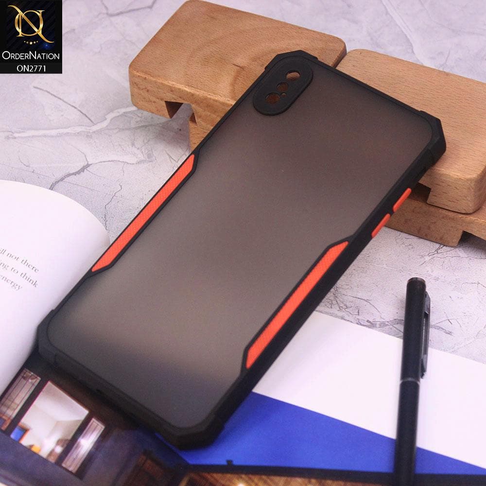 iPhone XS / X Cover - Black - New Stylish Anti-Drop Grip Matte Semi Transparent With Camera Protection Case