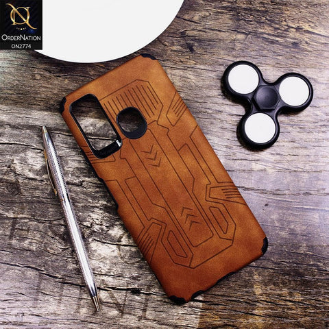 Infinix Hot 9 Pro Cover - Brown - Soft Synthetic Leather TPU 3D Camera Case