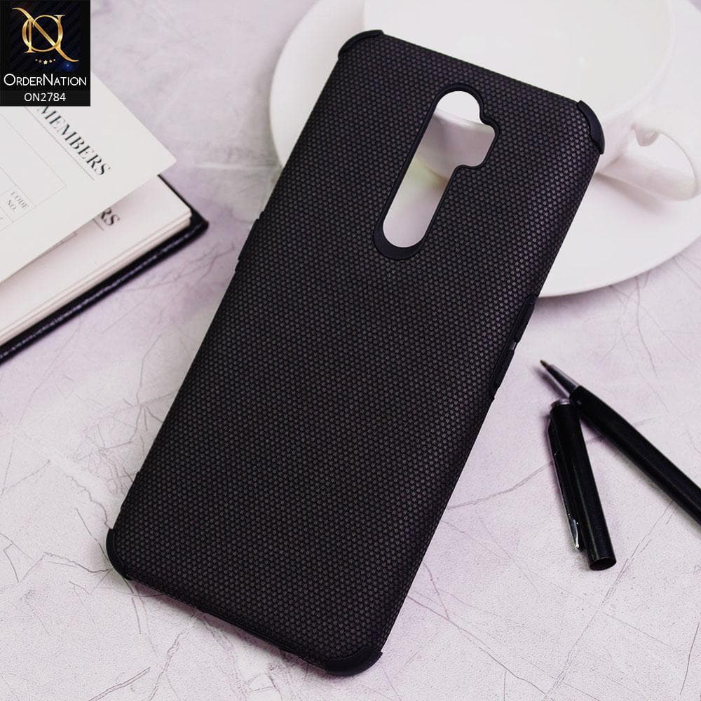 Oppo A5 2020 Cover - Black - Leather Jeans Texture Soft Case