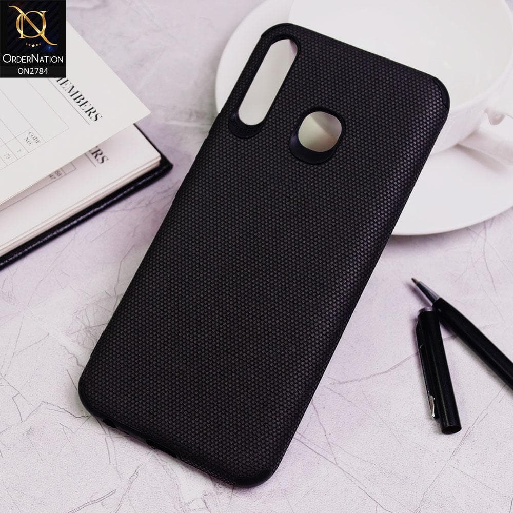 Infinix Hot 8 Lite Cover - Black - Leather Jeans Texture Soft Case