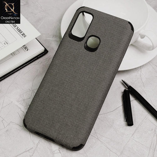 Infinix Hot 9 Play Cover - Gray - Leather Jeans Texture Soft Case