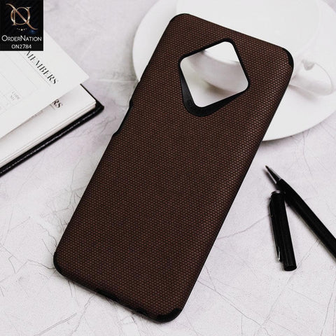 Infinix Zero 8 Cover - Brown - Leather Jeans Texture Soft Case