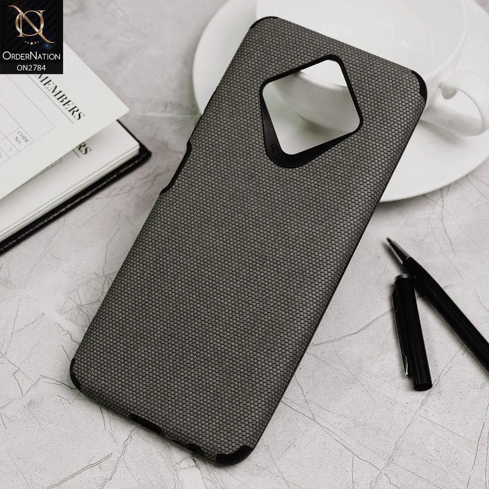 Infinix Zero 8 Cover - Gray - Leather Jeans Texture Soft Case