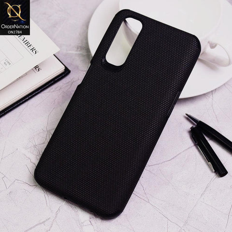 Realme 7 Cover - Black - Leather Jeans Texture Soft Case