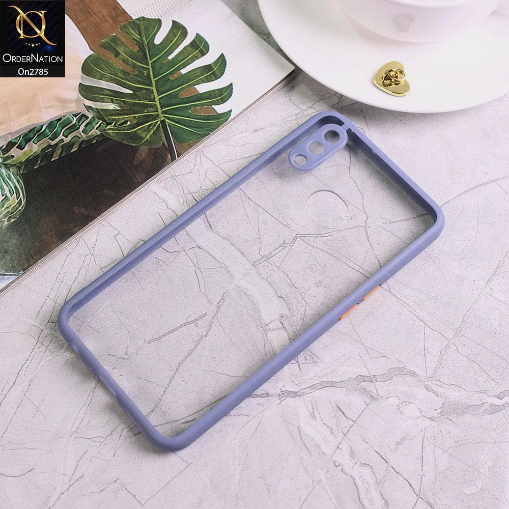 Samsung Galaxy A10s - Gray - Camera Protection Shiny Acrylic Anti-Shock Bumper Transparent Back Case