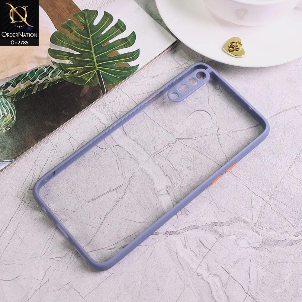 Samsung Galaxy A20s - Gray - Camera Protection Shiny Acrylic Anti-Shock Bumper Transparent Back Case