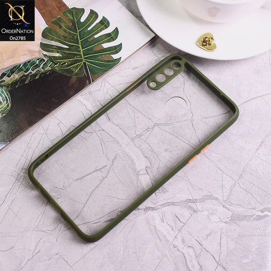 Samsung Galaxy A20s - Green - Camera Protection Shiny Acrylic Anti-Shock Bumper Transparent Back Case