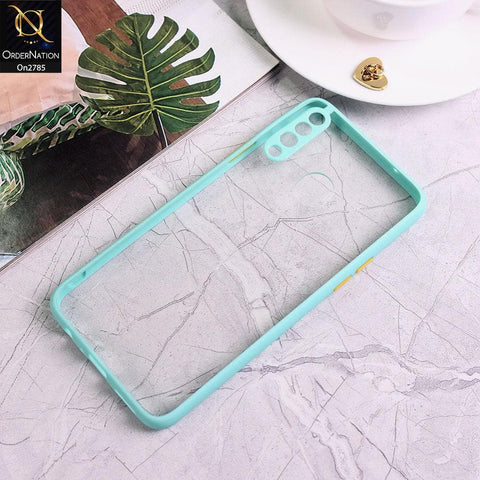 Samsung Galaxy A20s - Sea Green - Camera Protection Shiny Acrylic Anti-Shock Bumper Transparent Back Case