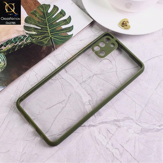 Samsung Galaxy A21s - Green - Camera Protection Shiny Acrylic Anti-Shock Bumper Transparent Back Case