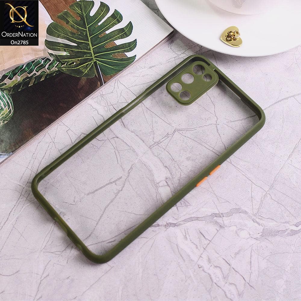 Oppo A72 - Green - Camera Protection Shiny Acrylic Anti-Shock Bumper Transparent Back Case