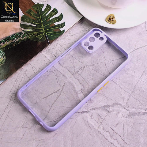 Oppo A92 - Purple - Camera Protection Shiny Acrylic Anti-Shock Bumper Transparent Back Case