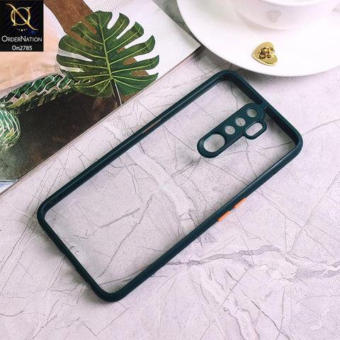 Oppo A5 2020 - Dark Green - Camera Protection Shiny Acrylic Anti-Shock Bumper Transparent Back Case