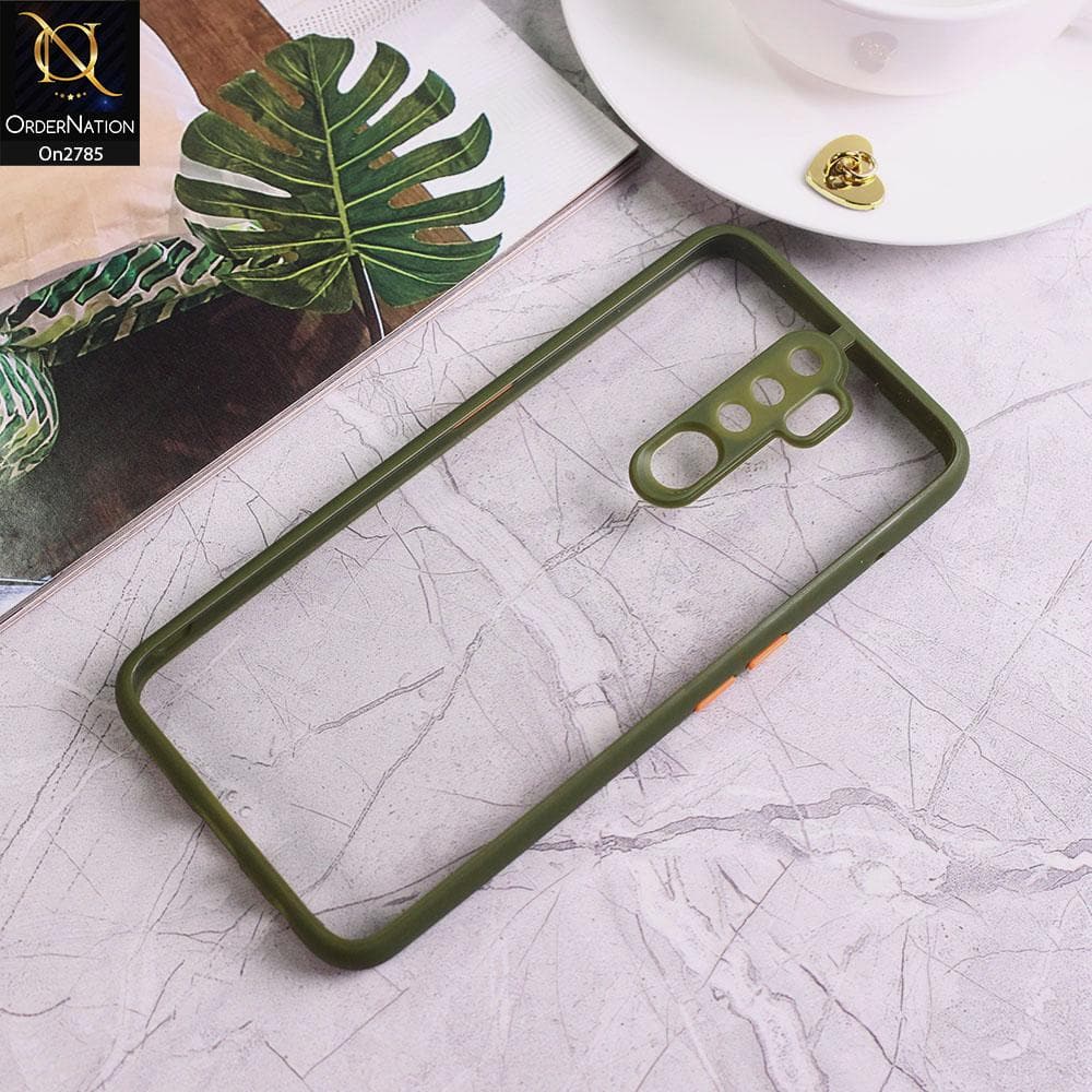 Oppo A9 2020 - Green - Camera Protection Shiny Acrylic Anti-Shock Bumper Transparent Back Case