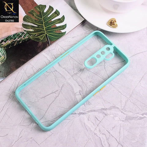 Oppo A5 2020 - Sea Green - Camera Protection Shiny Acrylic Anti-Shock Bumper Transparent Back Case