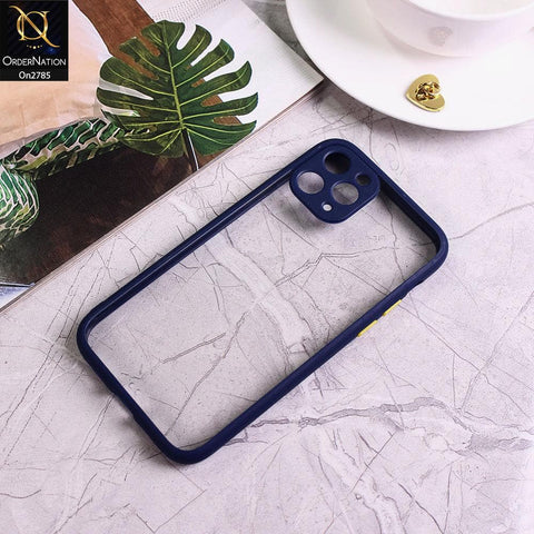 iPhone 11 Pro Max - Blue - Camera Protection Shiny Acrylic Anti-Shock Bumper Transparent Back Case