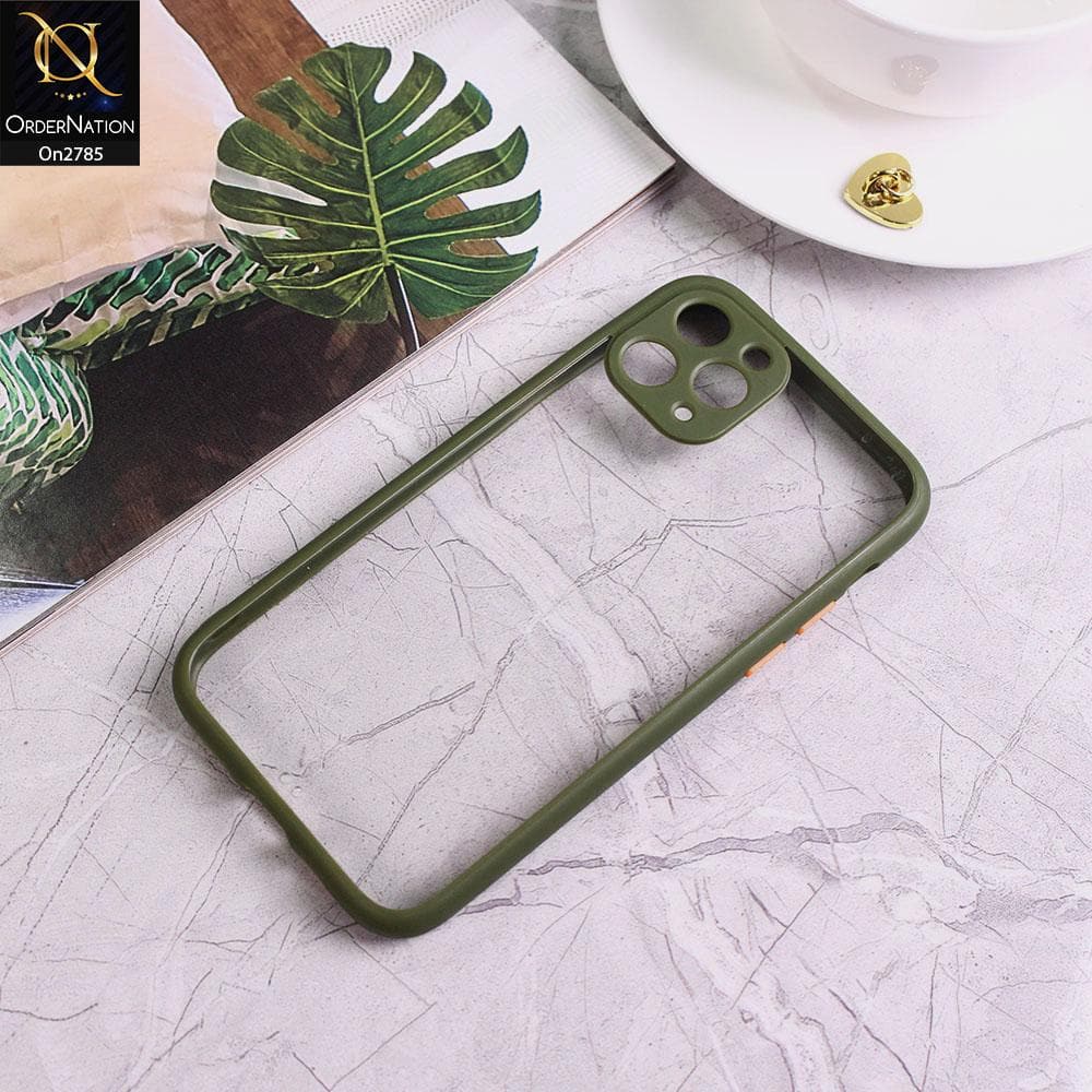 iPhone 11 Pro Max - Green - Camera Protection Shiny Acrylic Anti-Shock Bumper Transparent Back Case