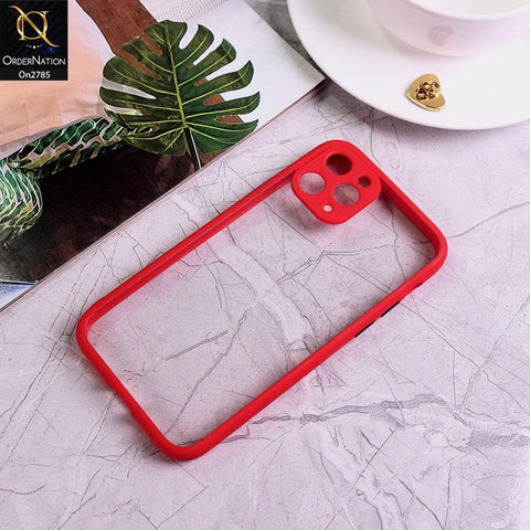 iPhone 11 Pro Max - Red - Camera Protection Shiny Acrylic Anti-Shock Bumper Transparent Back Case
