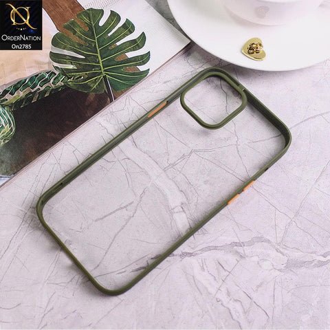 iPhone 12 Pro Max - Green - Camera Protection Shiny Acrylic Anti-Shock Bumper Transparent Back Case