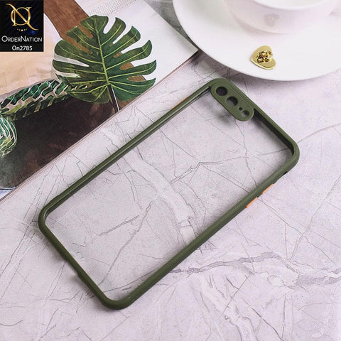 iPhone 8 Plus / 7 Plus - Green - Camera Protection Shiny Acrylic Anti-Shock Bumper Transparent Back Case